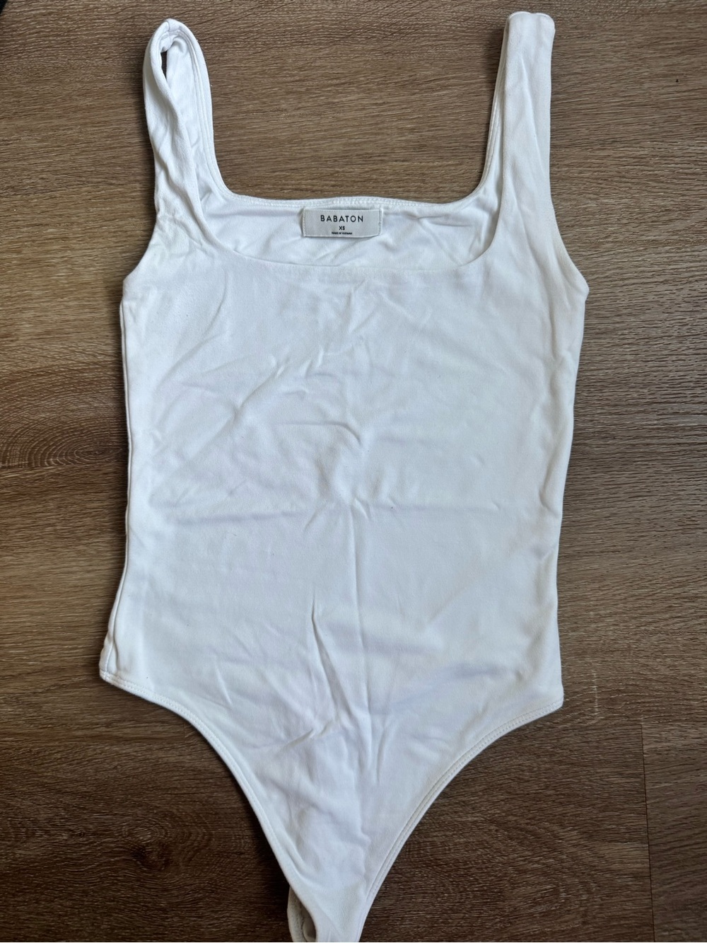Babaton white Square-Neck Bodysuit